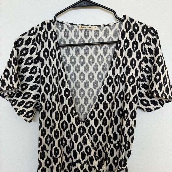 Marine Layer Emlyn Midi Dress Black and White Ecat Medium - Picture 5 of 6